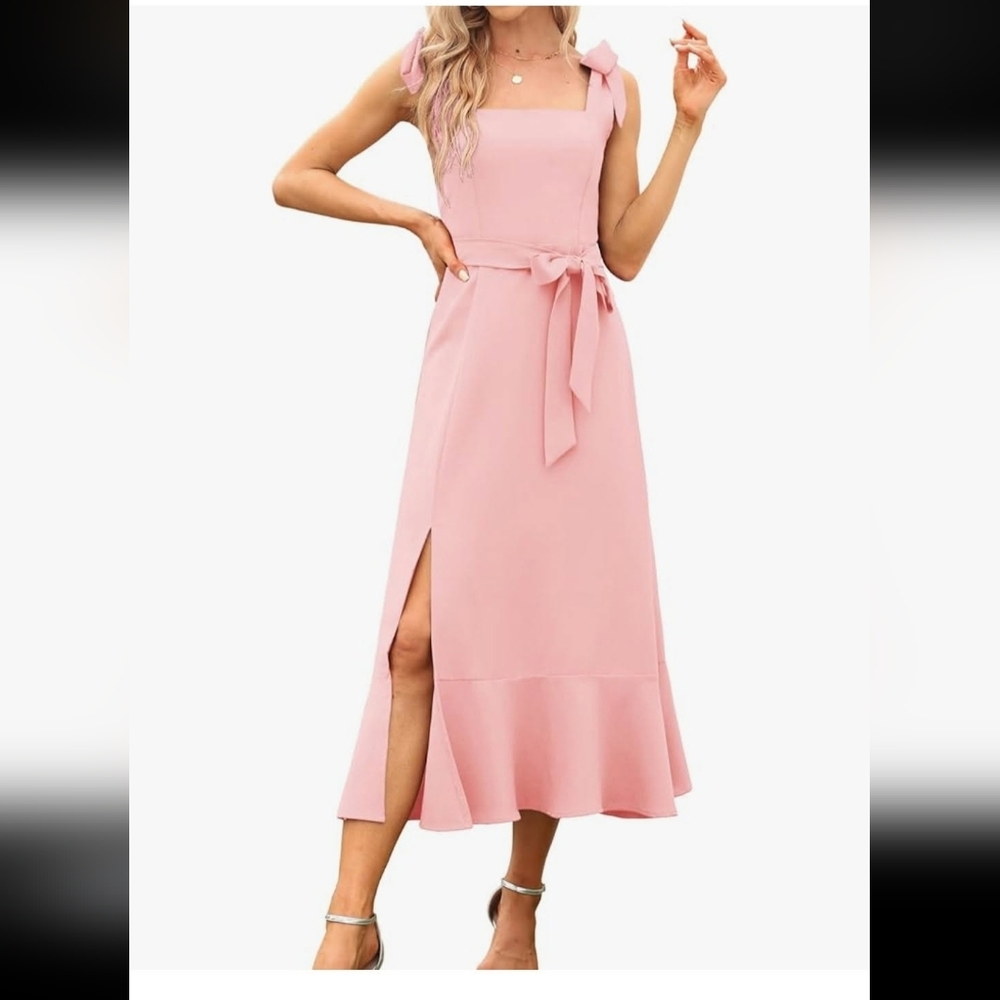 Elegant Pink Mid Dress